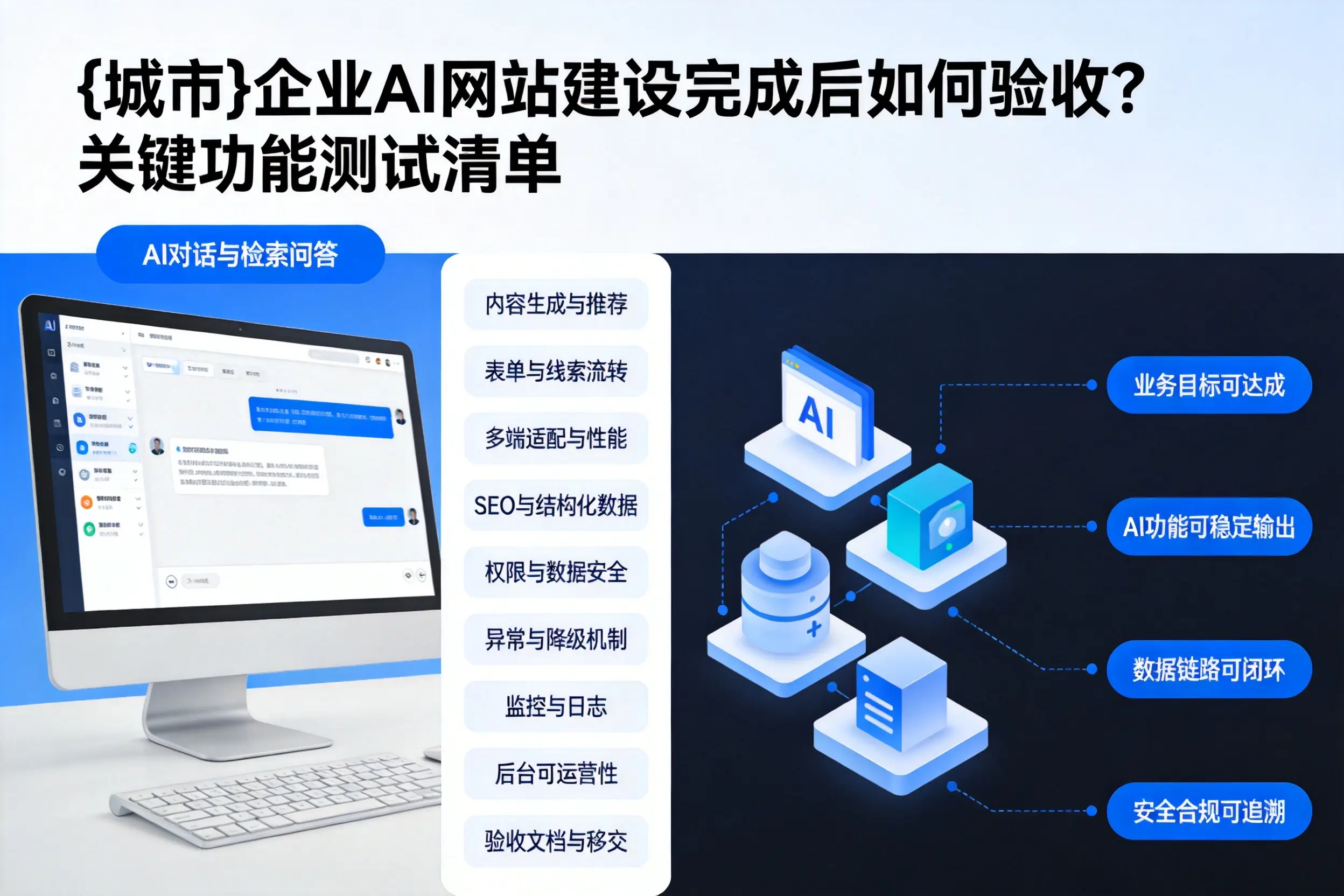 潍坊企业AI网站建设完成后如何验收？关键功能测试清单