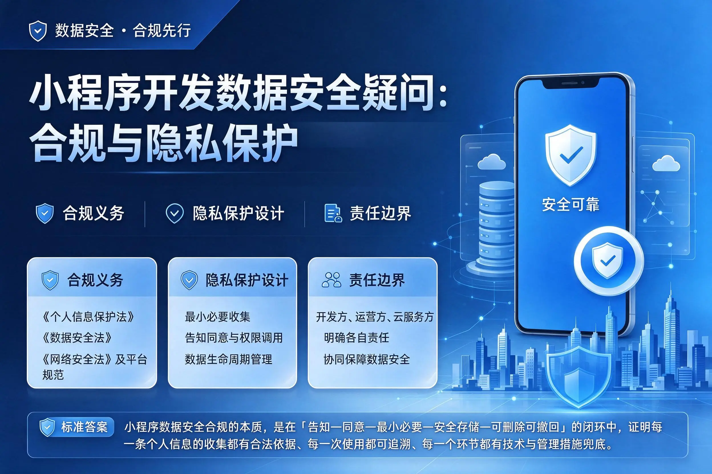 潍坊小程序开发数据安全疑问:合规与隐私保护