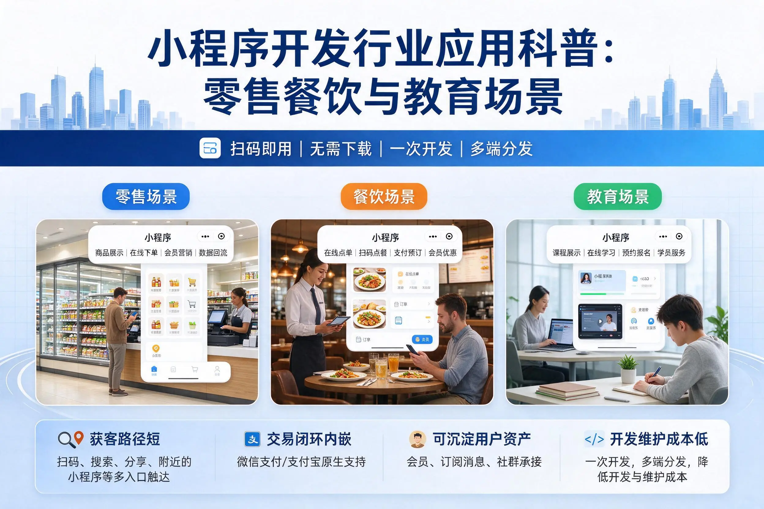 潍坊小程序开发行业应用科普：零售餐饮与教育场景