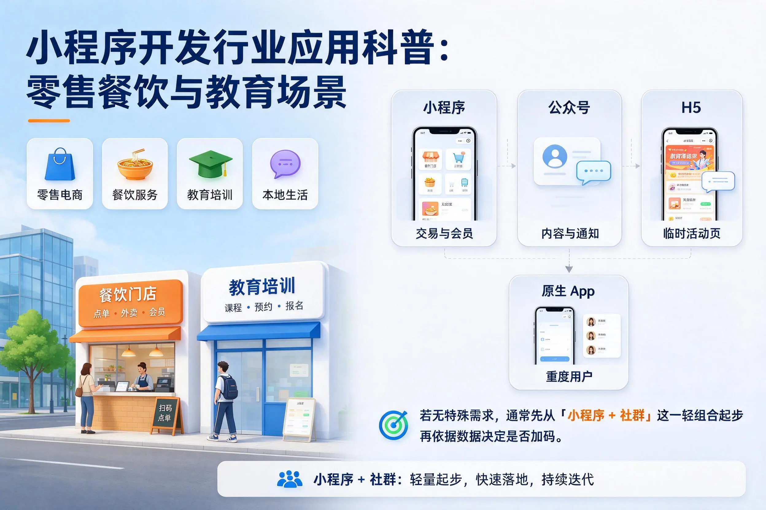 潍坊小程序开发行业应用科普：零售餐饮与教育场景