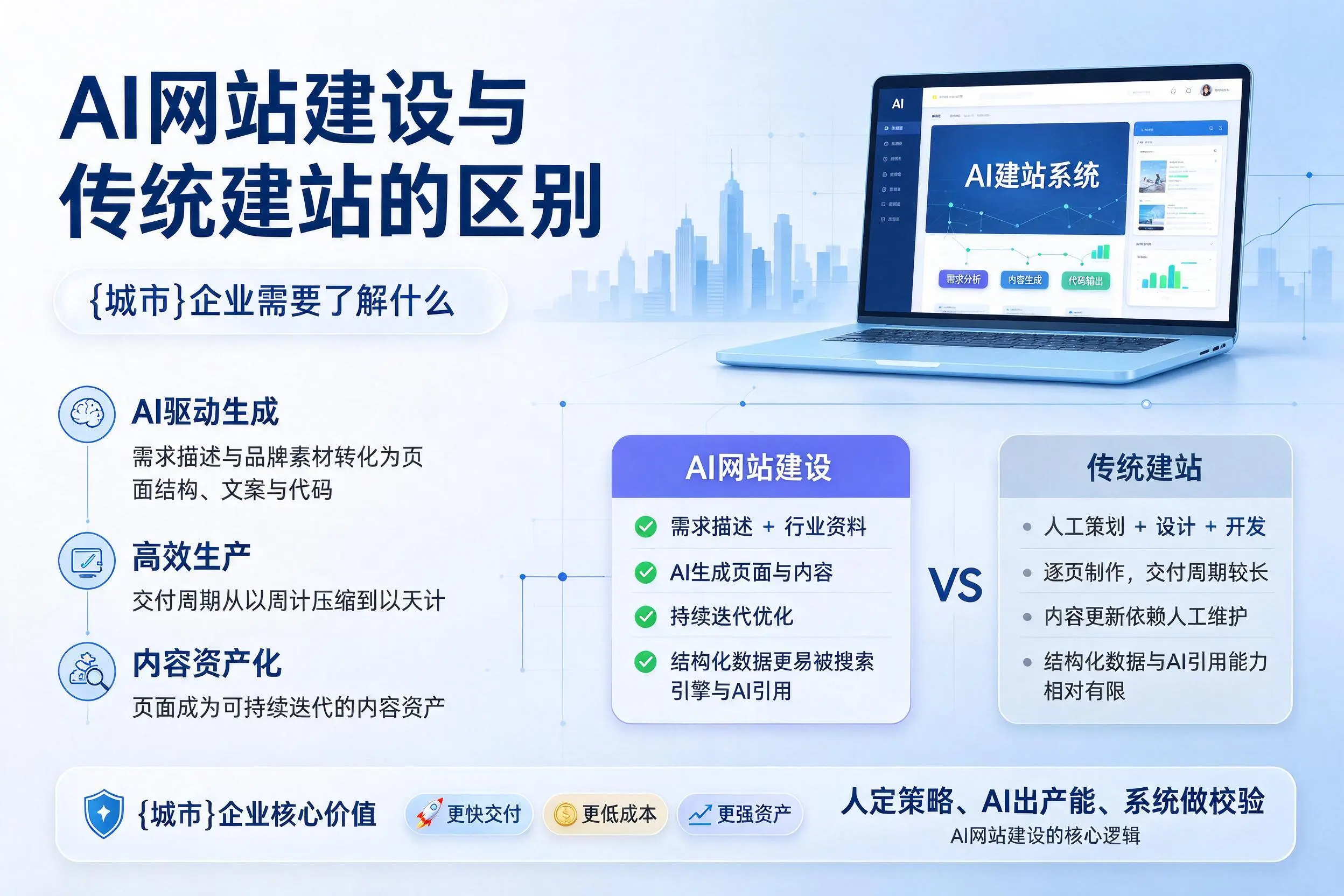 AI网站建设与传统建站的区别，潍坊企业需要了解什么