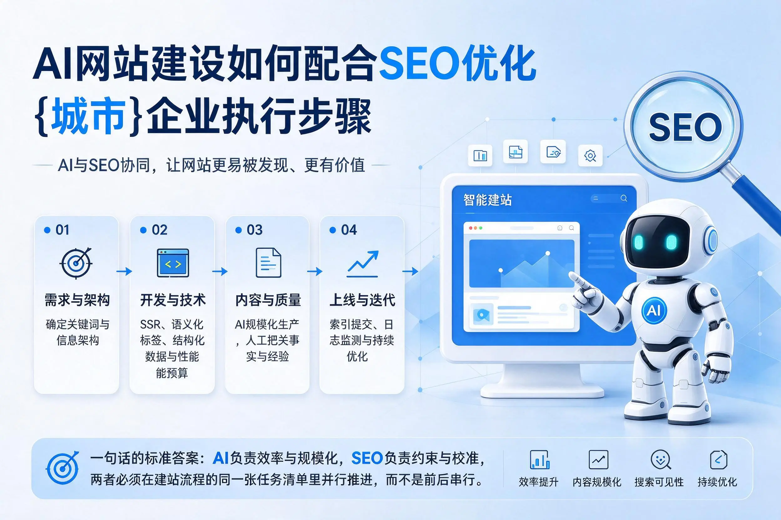 AI网站建设如何配合SEO优化,潍坊企业执行步骤
