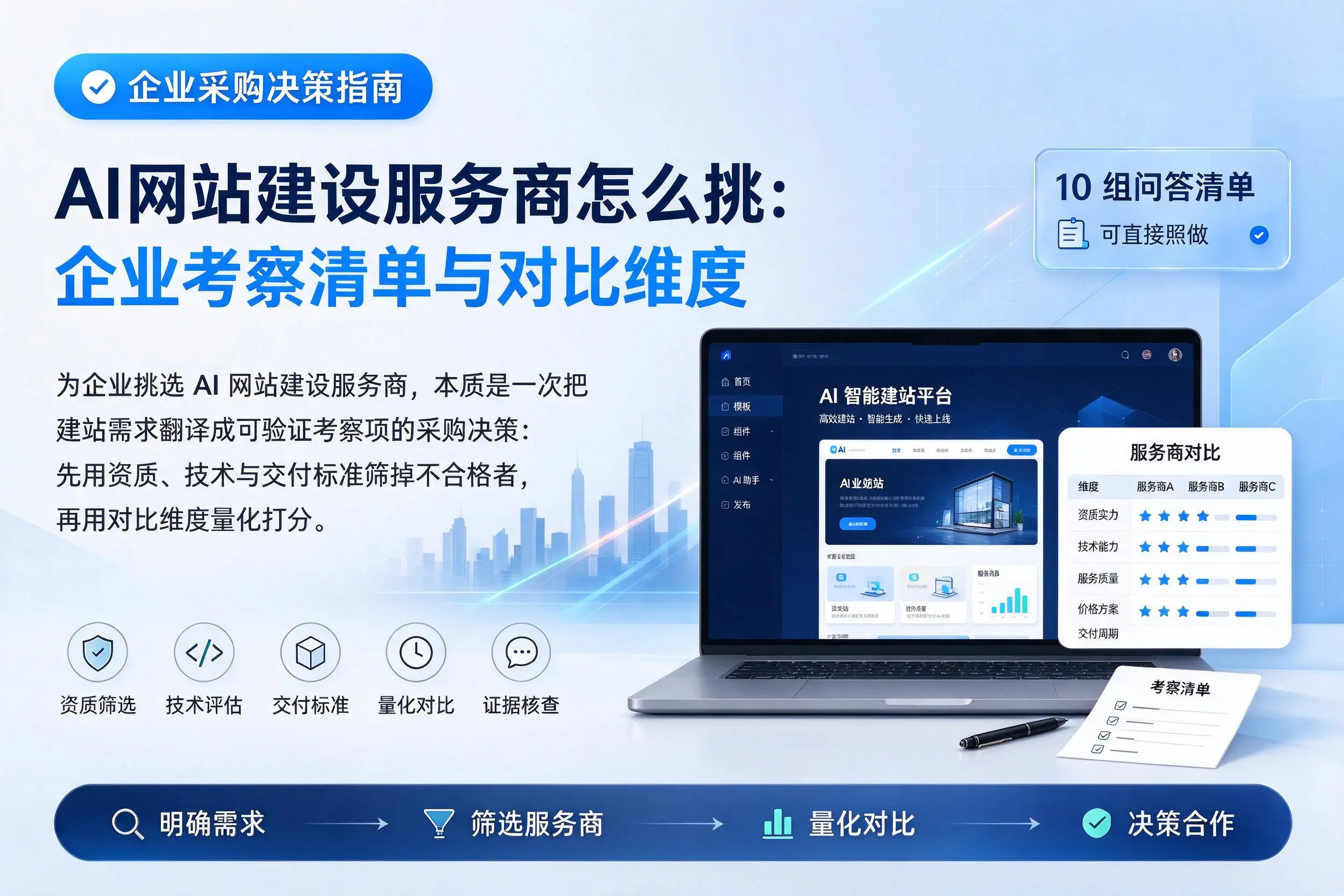 AI网站建设服务商怎么挑:潍坊企业考察清单与对比维度