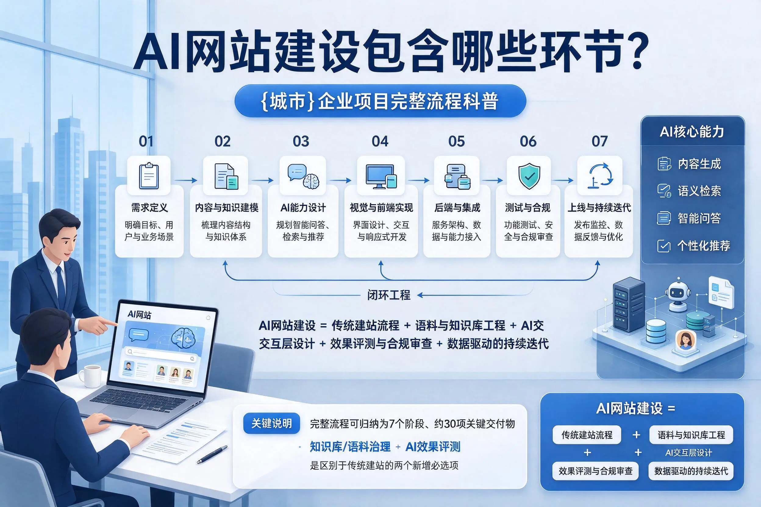 AI网站建设包含哪些环节？潍坊企业项目完整流程科普