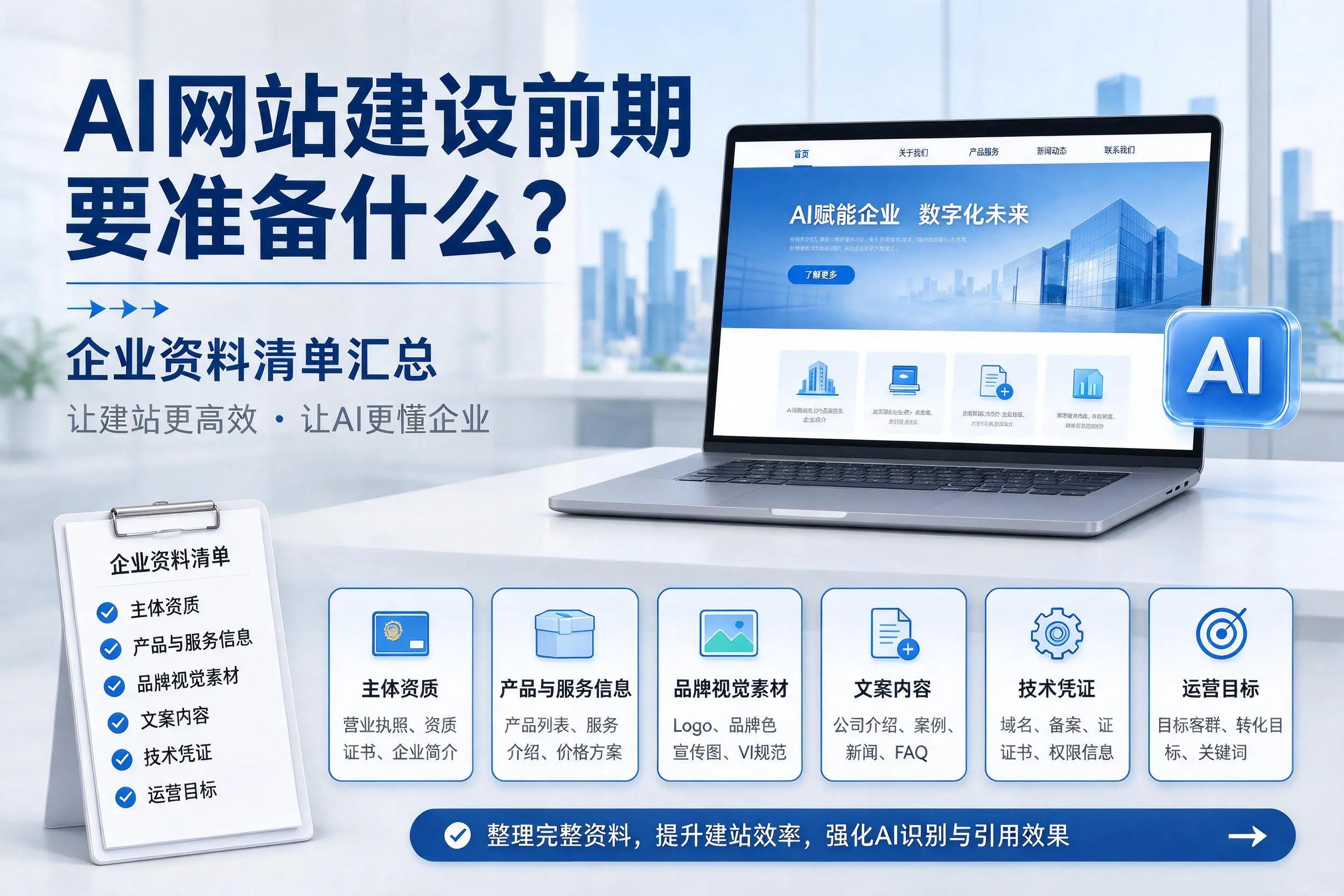 AI网站建设前期要准备什么？潍坊企业资料清单汇总