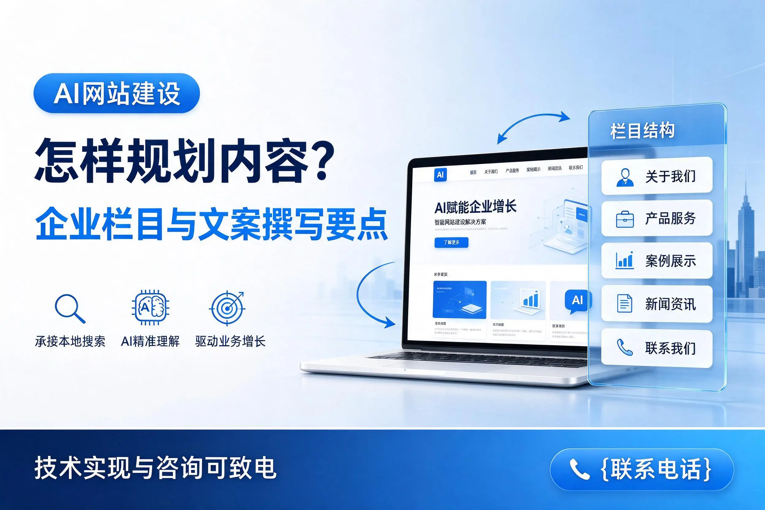 AI网站建设怎样规划内容?潍坊企业栏目与文案撰写要点