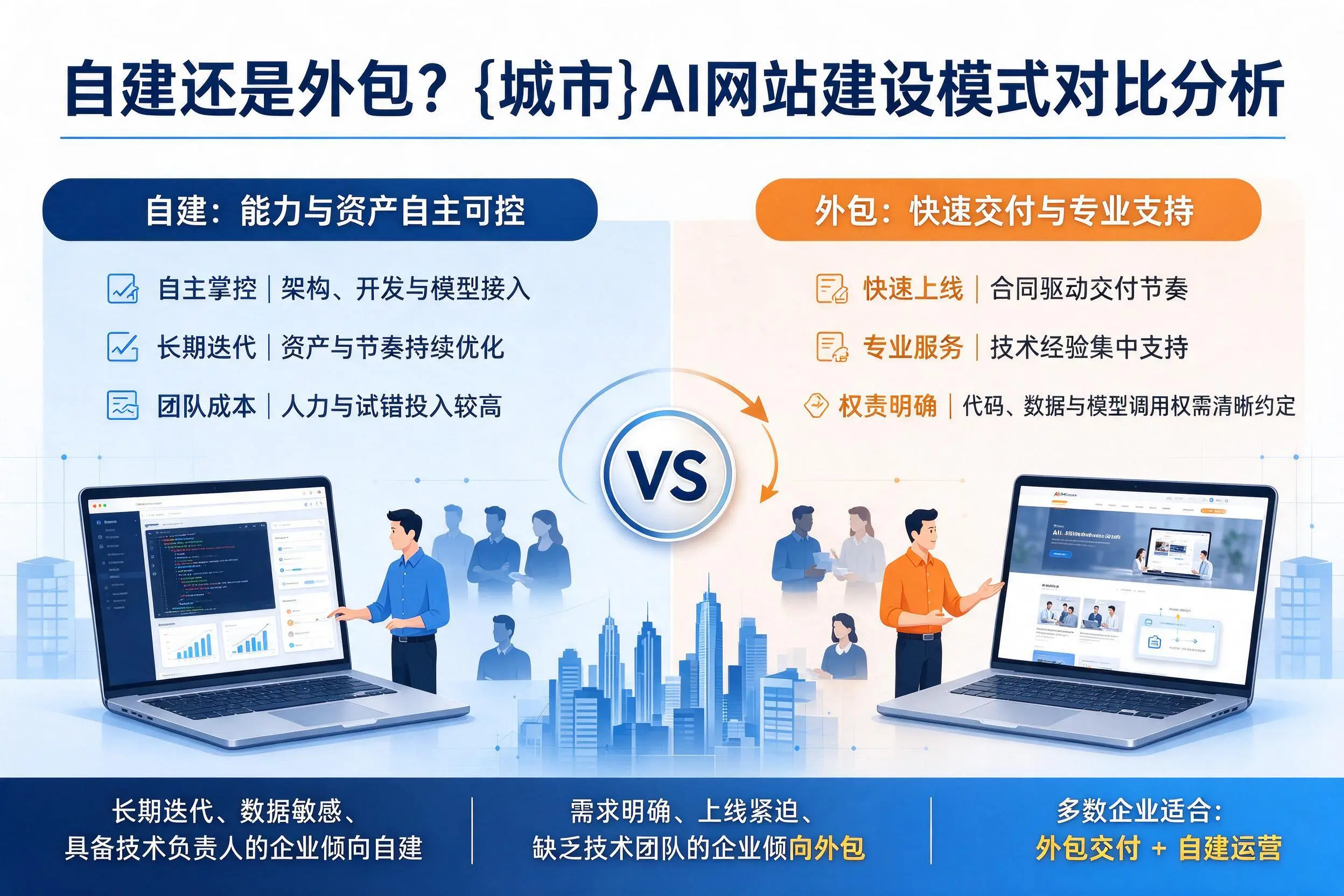 自建还是外包？潍坊AI网站建设模式对比分析